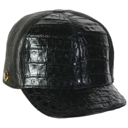 Genuine Ostrich World Best Alligator ~ Gator Skin Exotic Skin Baseball Cap Negro