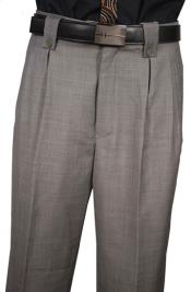 Men's Classic Fit Pleated Front Gray classy patterns Sharkskin Wool Wide Leg Dress Slacks Men's Wide Leg Trousers