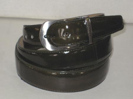 Men's Genuine Authentic Olive Green Eel Belt