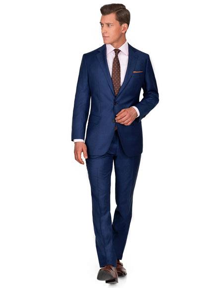Men's Ink Blue ~ Cobalt ~ New Blue (Lighter than Dark navy) 2 Button W ...