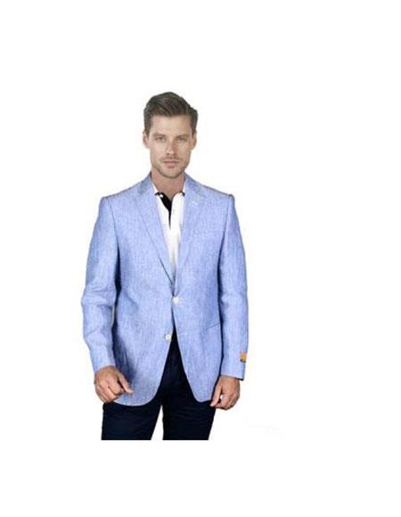 Linen Blazer - Light Blue Linen Sportcoat by mensusa main image 1