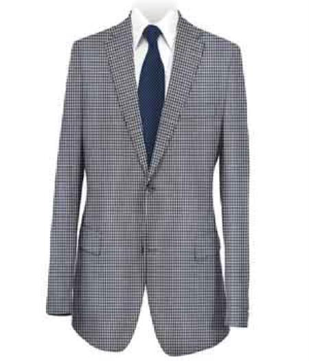 Men's Sport Coat Medium Blue Checked Blazer