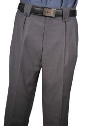 Men's Classic Fit Pleated Front Medium Gray Wool Wide Leg Dress Slacks Men's Wide Leg Trousers