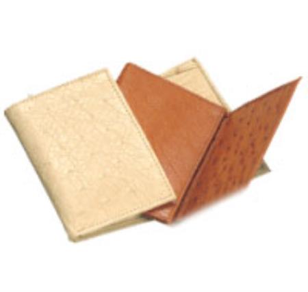 Smooth Ostrich Trifold Black,Cognac,Off white cream,Buttercup,Cango