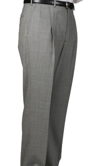 Mens Pleated Dress Pants Black Stripe Somerset Pleated Trouser Unhemmed Unfinished Bottom main image 0