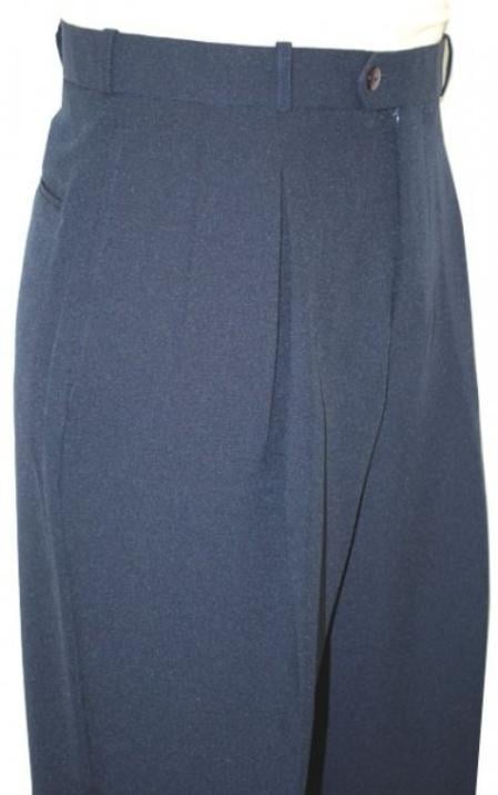 Mens Classic Fit Single Pleat Dress Slacks in Blue main image 1