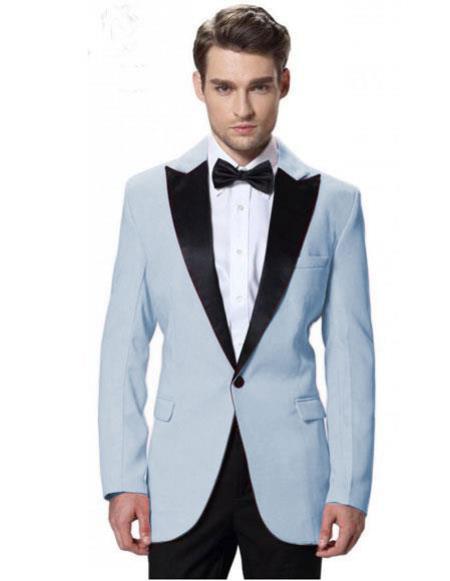 Men's Powder Blue 4 Button Cuff 2 Piece Suit