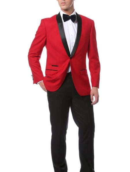 Men's Slim Fit 1 Button Shawl Collar Dinner Jacket