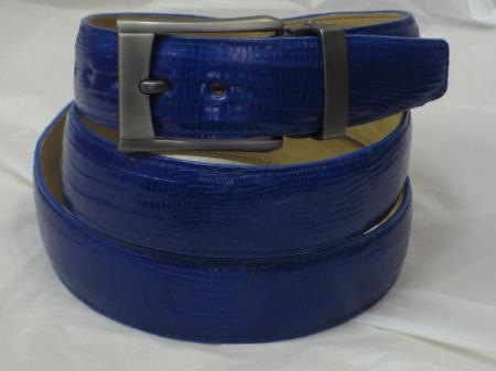 Men's Genuine Authentic Royal Blue Lizard Belt