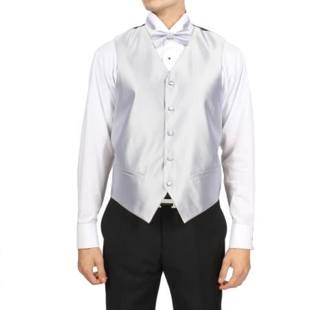 Men's Champagne Diamond Pattern 4-Piece Men's Vest Set Also available in Big and Tall Sizes main image 1