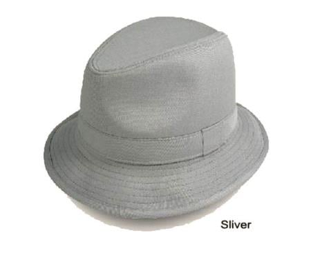 New Men's Fedora Trilby Mens Dress Hats Silver