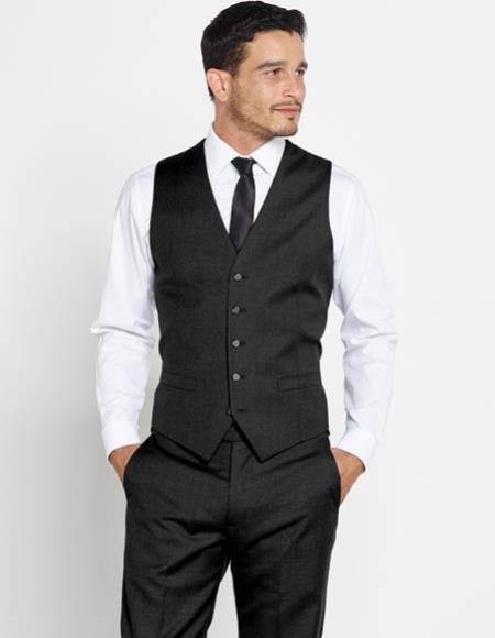 Mens Vest 100% White Matching Dress Pants Set + Any Color Shirt & Tie Regular Fit main image 1