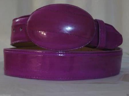 Genuine Authentic Faded Violet Eel Skin Western Cowboy Belt