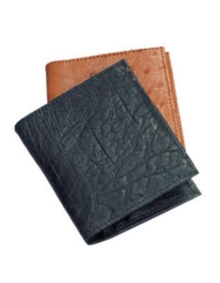 Men'S Genuine Exotic Animal Skin Ostrich Checkbook - Black main image 0