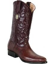 Men's White Diamonds Leather Insole Genuine Lizard Brown Boots