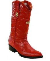 Men's White Diamonds J Toe Genuine Lizard Cognac Boots