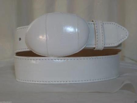 Genuine Authentic Faded White Eel Skin Western Cowboy Belt