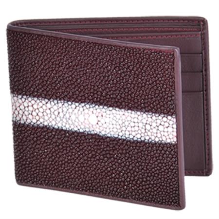 Cartera Mantarraya Perla Pulida Men's Wallet â€“ Vino