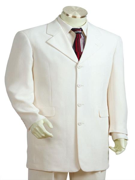 Men's Designer Wool 3pc Zoot Suit White