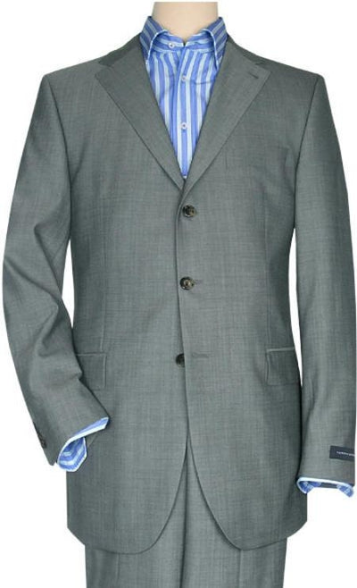 Mid Gray Business Men Suit Super 150 Three - 3 Buttons Style premier quality italian fabric Design - mensusa