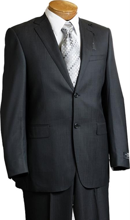 Mix and Match Suits Suit Separate Men's Black Pinstripe Wool Italian Design Suit Black main image 1