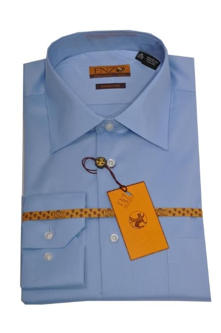 NTDB32M Best Cheap Priced Designer Sale Online Discount Dress Lay down Shirt Blue Regular Cuff 61101-2 Men's Dress Shirt mensusa