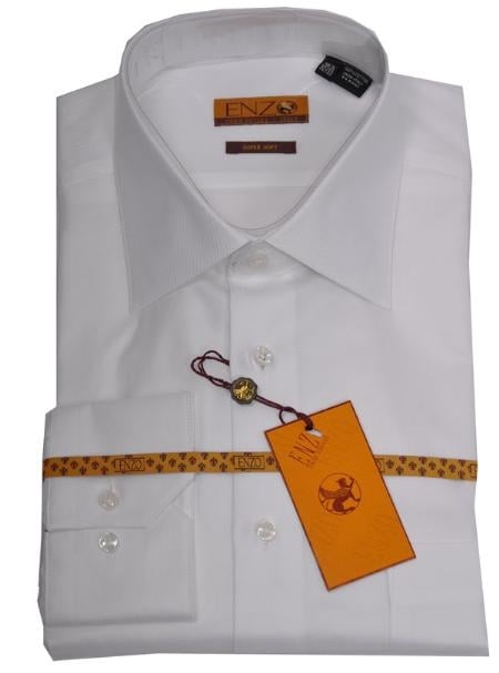 NTDB32M Best Cheap Priced Designer Sale Online Discount Dress Lay down Shirt White Twill Regular Cuff 61102-1-B Men's Dress Shirt mensusa