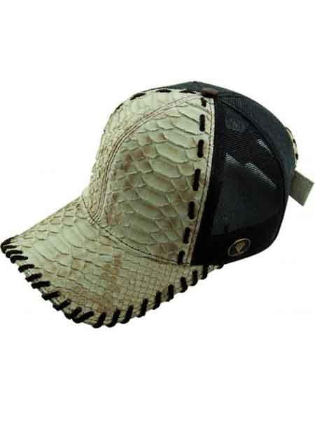 Blue Python Cap Natural Genuine Ostrich Python Baseball Cap — Menssuitsatlanta