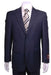 Navy Blue Suit For Men Shadow Stripe ~ Pinstripe Modern Fit 2 Button Vented without pleat Flat Front Pants mensusa