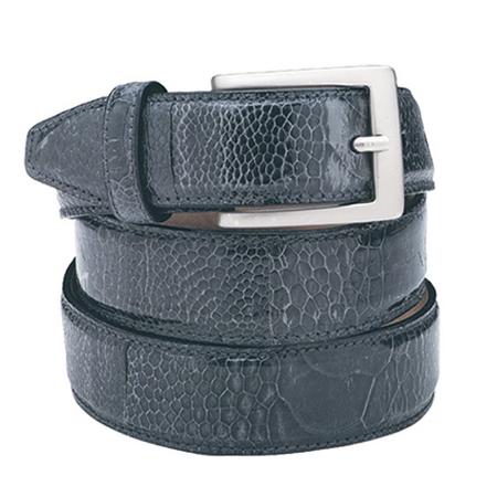 Navy Ostrich Leg Belt mensusa