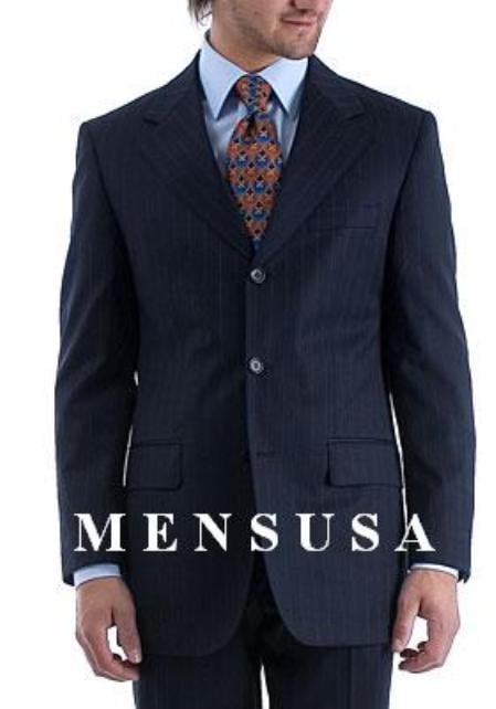 Dark Navy Pinstripe 140's premier quality 3 buttons  italian fabric