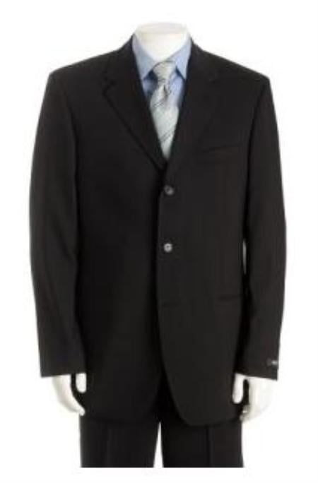 Notch Lapel Side Vented Simple & Classy Solid Black Super 150'S Wool & Back Side Vented Available In 2 Or 3 Buttons Style Regular Classic Cut - mensusa