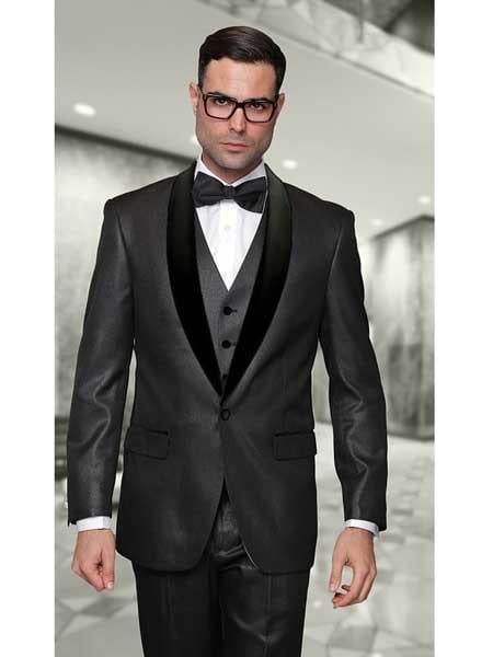 Men's One Button Statement Suits Clothing Confidence Wynn Modern Fit 3 ...