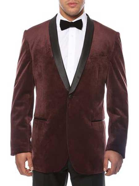 Dark Burgundy ~ Wine ~ Maroon Color Men's Dress Coat (Removable ) Fur Collar 3 Button Full Length Overcoat ~ Long Men's Dress Topcoat -  Winter coat full length Fabric Also
