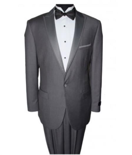 Men's Dark Grey 1 Button Slim Fit Prom 2026 Suit