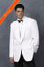 One Button Style with Shawl Collar + Free Bowtie Men's Snow White Color Dinner Jacket mensusa
