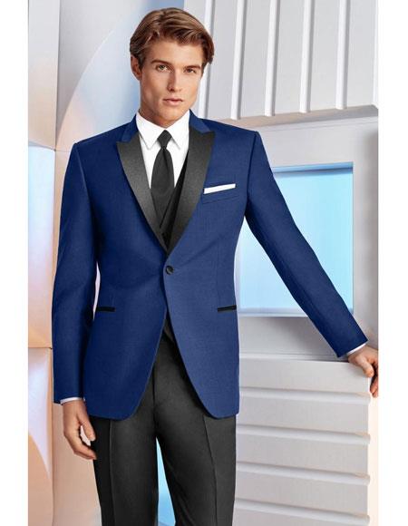 Indigo Slim Fit Dress Suits for Men