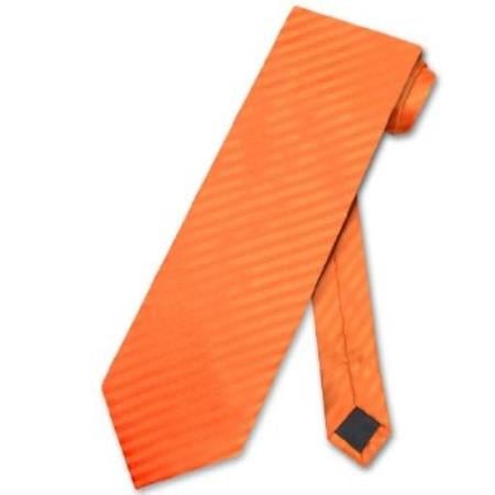 ORANGE Vertical Stripes Design Men's Neck Tie - Men's Neck Ties - Mens Dress Tie - Trendy Mens Ties