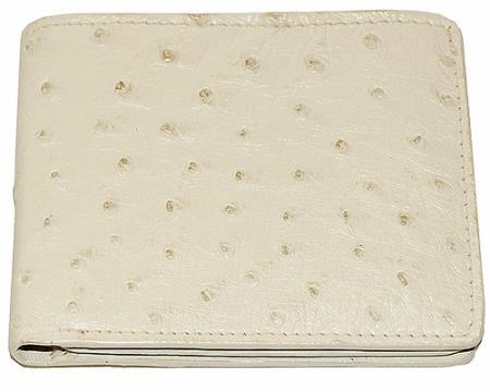 Men's Genuine Exotic Animal Skin Wallet ~ billetera ~ CARTERAS Ostrich Wallet Off White Cream