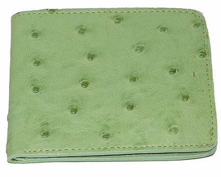 Men's Genuine Exotic Animal Skin Wallet ~ billetera ~ CARTERAS Ostrich Wallet Mint Green