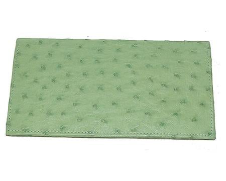 Men's Genuine Exotic Animal Skin Wallet ~ billetera ~ CARTERAS Large Ostrich Wallet Mint Green