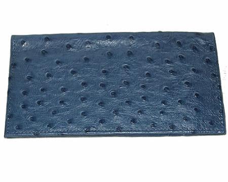 Men's Genuine Exotic Animal Skin Wallet ~ billetera ~ CARTERAS Large Ostrich Wallet Navy