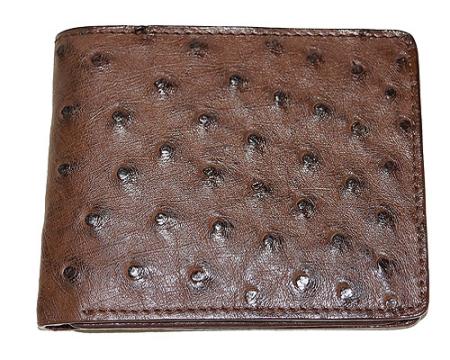 Men's Genuine Exotic Animal Skin Wallet ~ billetera ~ CARTERAS Ostrich Wallet Tabac