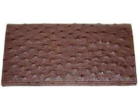 Men's Genuine Exotic Animal Skin Wallet ~ billetera ~ CARTERAS Large Ostrich Wallet Tabac