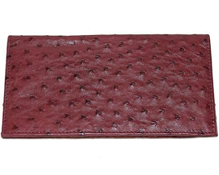 Men's Genuine Exotic Animal Skin Wallet ~ billetera ~ CARTERAS Large Ostrich Wallet Wine