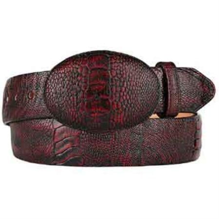 Cinto De Avestruz - Cinto Vaquero Original Ostrich Leg Skin Western Style Belt Black