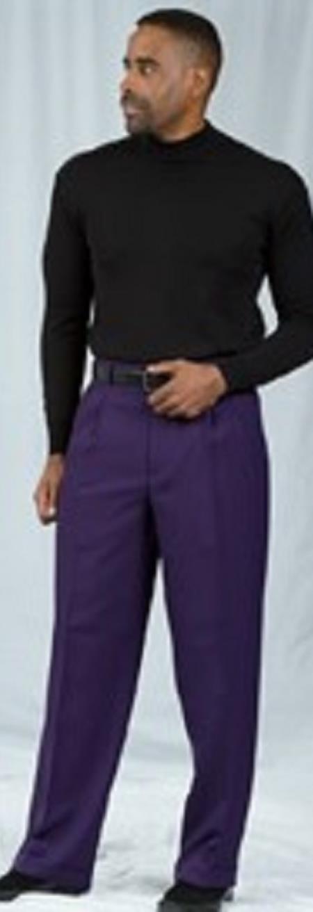 Men's Brown Dress Pants Pacelli Pleated Front Cuffed Hem main image 0