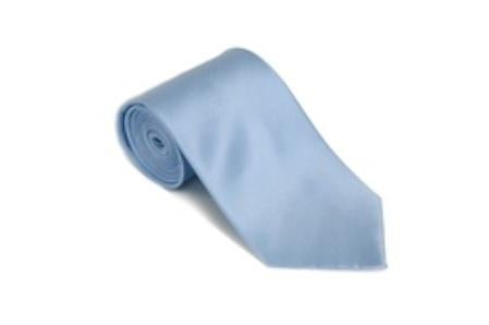 Powderblue 100% Silk Solid Necktie With Handkerchief Buy 10 of same color Tie For $25 Each-Men's Neck Ties - Mens Dress Tie - Trendy Mens Ties mensusa