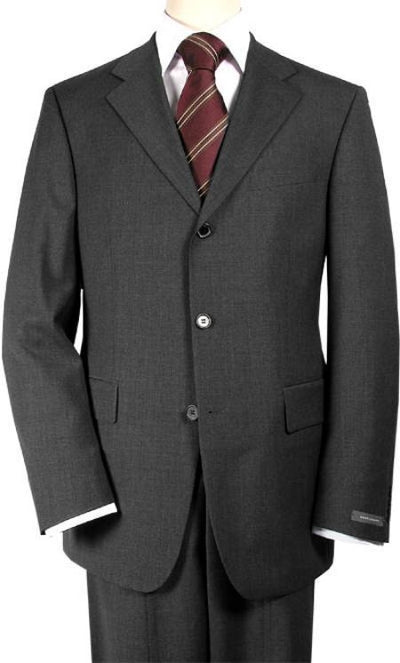Premier quality italian fabric Charcoal Gray Super 150's Men's Suits - Color: Dark Grey Suit - mensusa