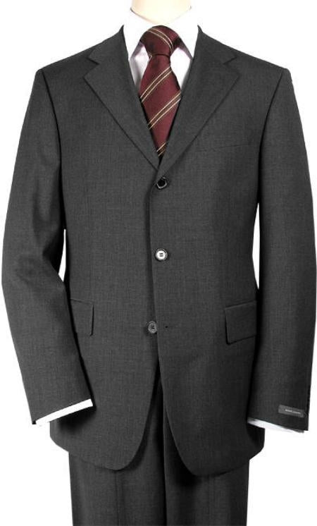Premier quality italian fabric Charcoal Gray Super 150's Men's Suits - Color: Dark Grey Suit - mensusa